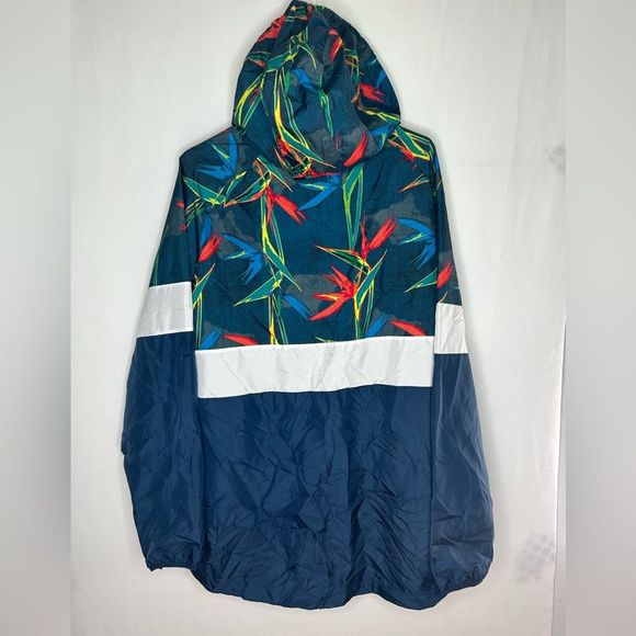 NWT Russell Athletic Men's Windbreaker Hood Jacket. Full zipper White Blue XL - Picture 3 of 14